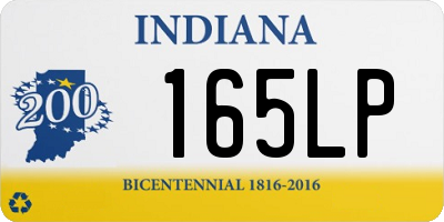 IN license plate 165LP