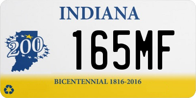 IN license plate 165MF