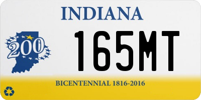 IN license plate 165MT