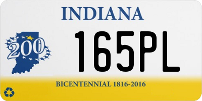 IN license plate 165PL