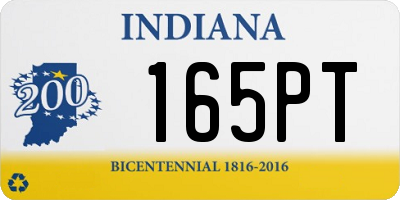 IN license plate 165PT