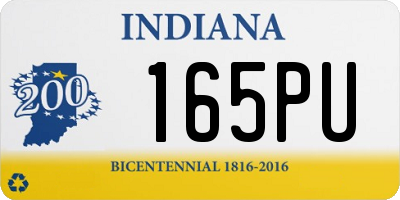 IN license plate 165PU