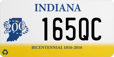 IN license plate 165QC