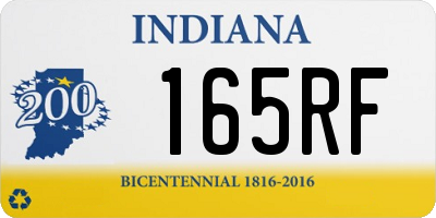 IN license plate 165RF