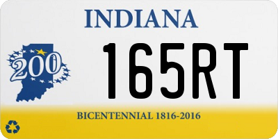 IN license plate 165RT