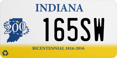 IN license plate 165SW