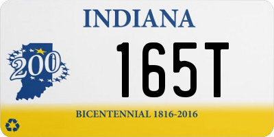 IN license plate 165T