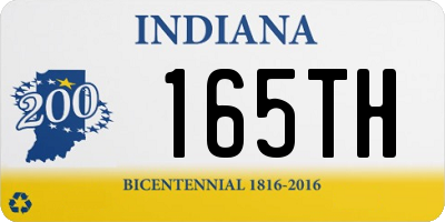 IN license plate 165TH