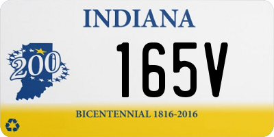 IN license plate 165V