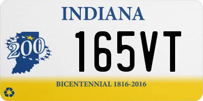 IN license plate 165VT