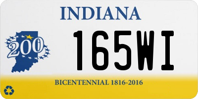 IN license plate 165WI