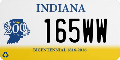 IN license plate 165WW