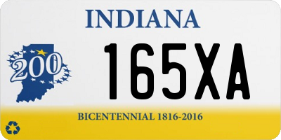 IN license plate 165XA