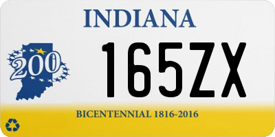 IN license plate 165ZX