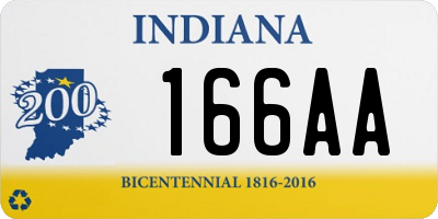 IN license plate 166AA