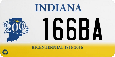 IN license plate 166BA