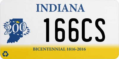 IN license plate 166CS