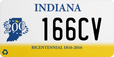 IN license plate 166CV