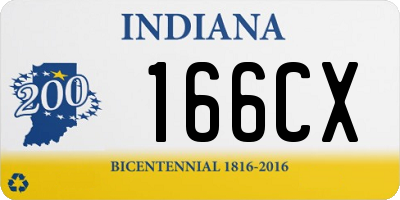 IN license plate 166CX