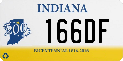 IN license plate 166DF