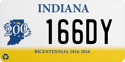IN license plate 166DY