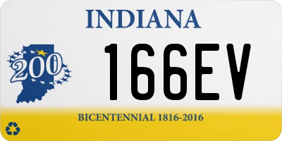 IN license plate 166EV