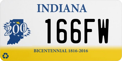 IN license plate 166FW