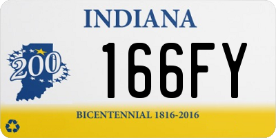 IN license plate 166FY