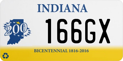 IN license plate 166GX