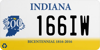 IN license plate 166IW