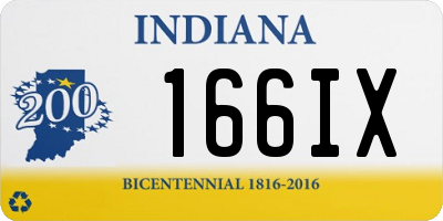 IN license plate 166IX