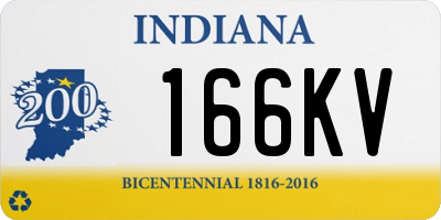 IN license plate 166KV