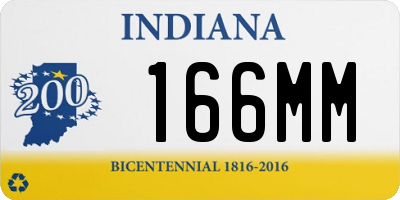 IN license plate 166MM