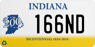 IN license plate 166ND