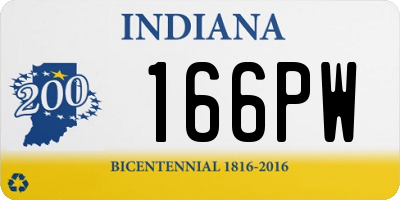 IN license plate 166PW