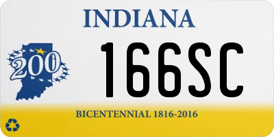 IN license plate 166SC