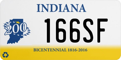 IN license plate 166SF