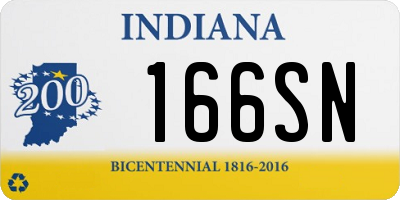 IN license plate 166SN