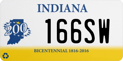 IN license plate 166SW