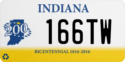 IN license plate 166TW
