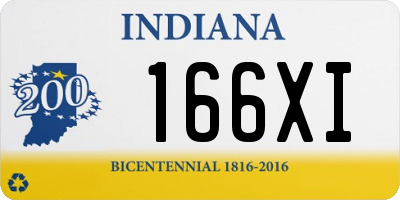 IN license plate 166XI