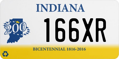 IN license plate 166XR