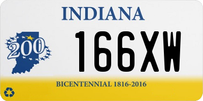 IN license plate 166XW