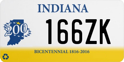 IN license plate 166ZK