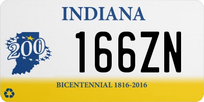 IN license plate 166ZN