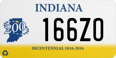IN license plate 166ZO