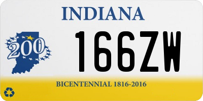 IN license plate 166ZW