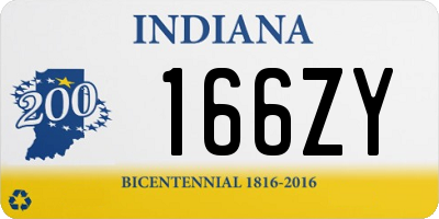 IN license plate 166ZY