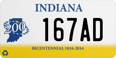 IN license plate 167AD