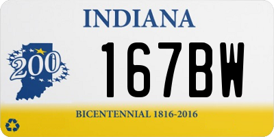 IN license plate 167BW